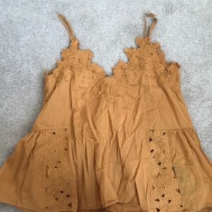 Mustard boho tank top